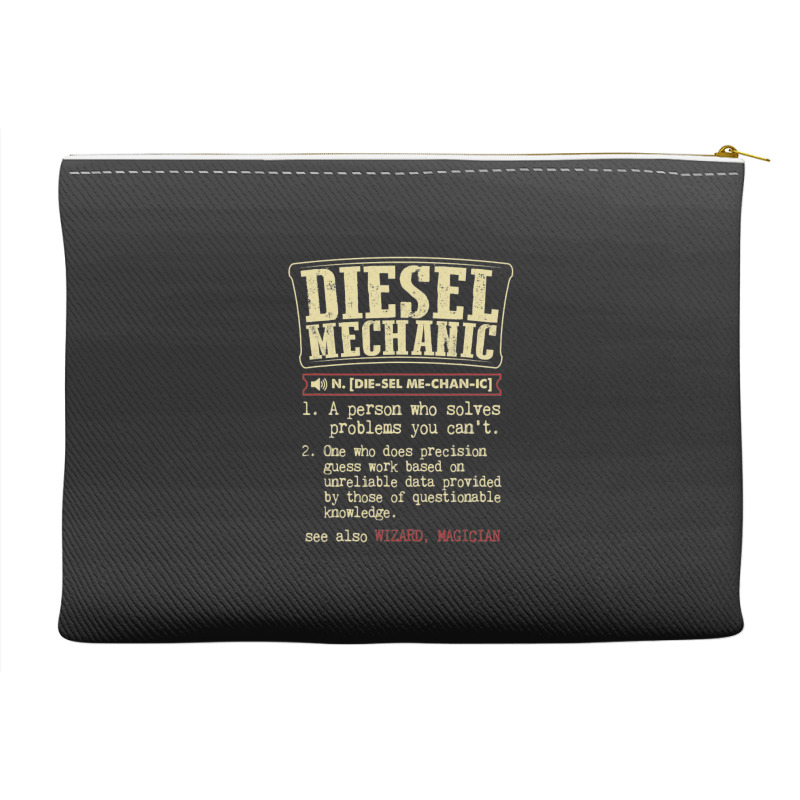 Funny Diesel Mechanic Meaning T Shirts Vintage Design Accessory Pouches | Artistshot