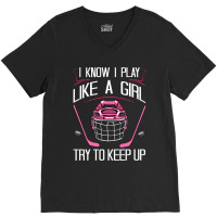 Funny Girls Hockey Designs For Women Field Hockey Novelty V-neck Tee | Artistshot