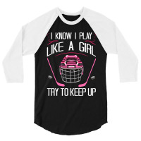 Funny Girls Hockey Designs For Women Field Hockey Novelty 3/4 Sleeve Shirt | Artistshot