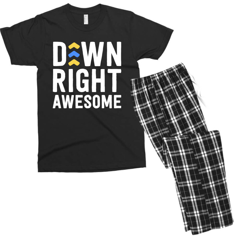 Down Right Awesome Shirt Down Syndrome Awareness Kid Arrows Men's T-shirt Pajama Set | Artistshot