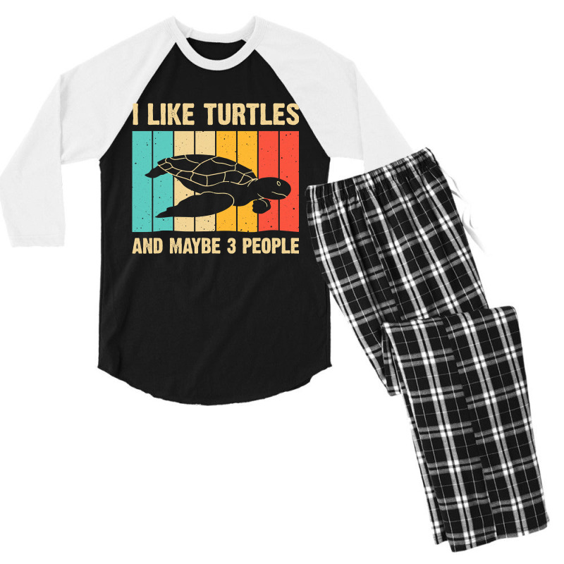 Funny Turtle Design Sea Turtle Lover Men Women Boys Girls Men's 3/4 Sleeve Pajama Set | Artistshot