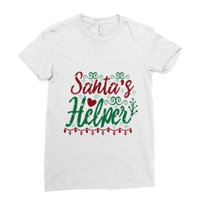 Santas Helper Ladies Fitted T-shirt Designed By Hdstudio