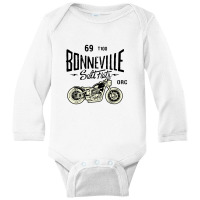 Bonneville Salt Flats Motorcycle Racing Long Sleeve Baby Bodysuit | Artistshot