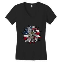 This Is God's Usa Country American Flag Sunflower Birthday Women's V-neck T-shirt | Artistshot