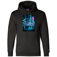 Tokyo Neon Night Synthwave Champion Hoodie | Artistshot