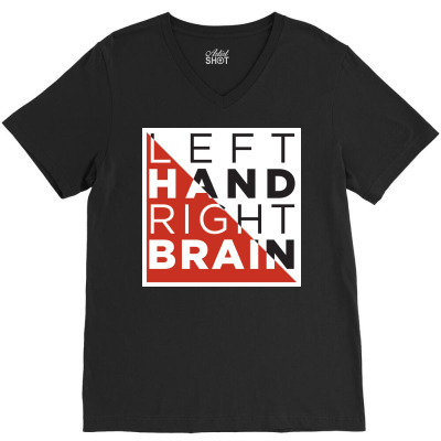 Left Hand Right Brain V-neck Tee Designed By Parisyuniar