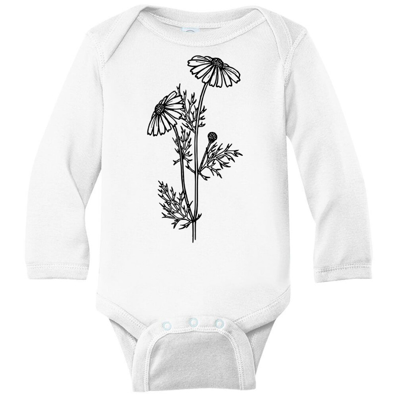 Feverfew Plant Botanist T Shirt Long Sleeve Baby Bodysuit by gehriglyssy | Artistshot