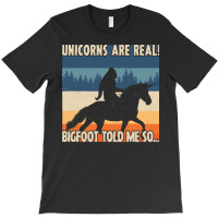 Bigfoot Gift T Shirtbigfoot Riding A Unicorn T Shirt T-shirt | Artistshot