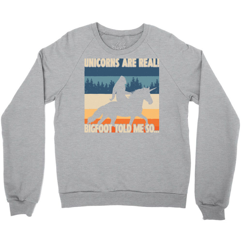 Bigfoot Gift T Shirtbigfoot Riding A Unicorn T Shirt Crewneck Sweatshirt | Artistshot