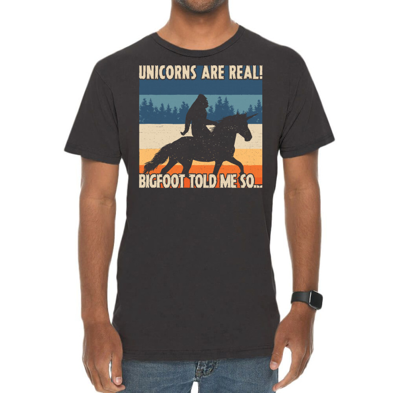 Bigfoot Gift T Shirtbigfoot Riding A Unicorn T Shirt Vintage T-shirt | Artistshot