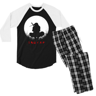 Itachi Uchiha And  Moon Men's 3/4 Sleeve Pajama Set Designed By Blqs Apparel