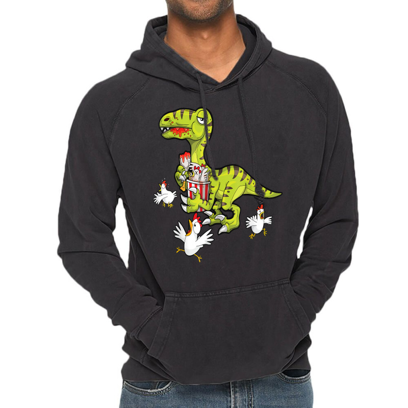 Velociraptor Dinosaurs Love Fried Chicken T Shirt Vintage Hoodie | Artistshot