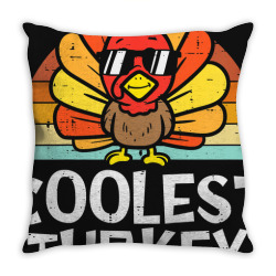 Kids Coolest Tur.key In The Flock Toddler Boys Thanksgiving Kids Throw Pillow Designed By New1day03091