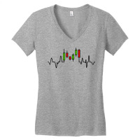 Forex Or Stock Trader Candlestick Chart Heartbeat Graph Tank Top Women's V-neck T-shirt | Artistshot