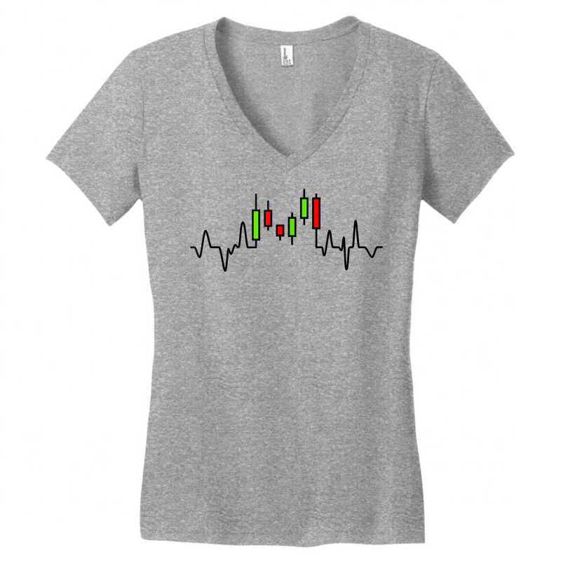 Forex Or Stock Trader Candlestick Chart Heartbeat Graph Tank Top Women's V-Neck T-Shirt by gehriglyssy | Artistshot