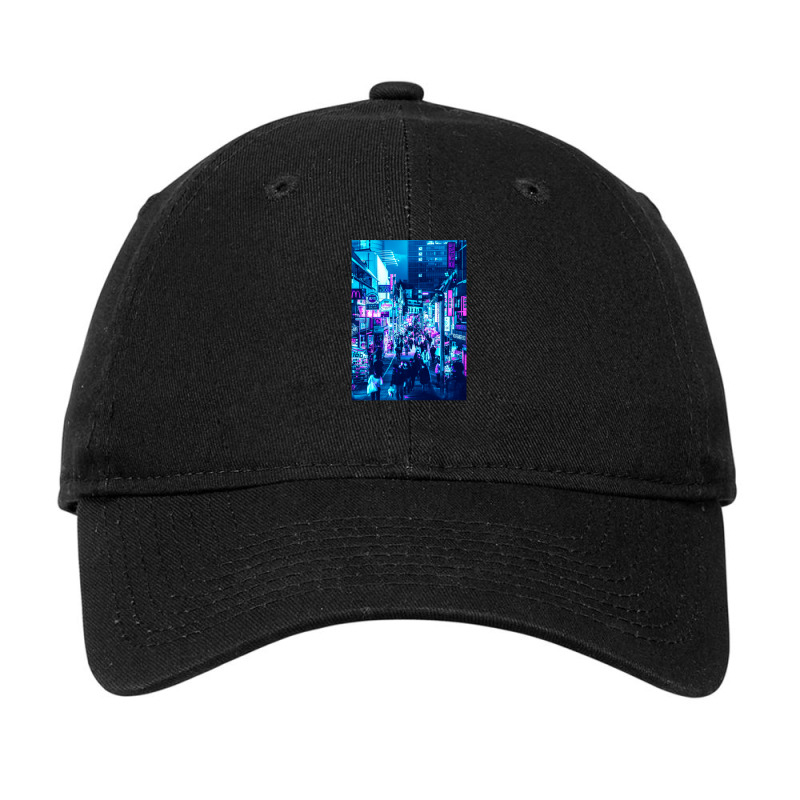 Tokyo Neon Night Synthwave Adjustable Cap by Jeff_Nugroho | Artistshot