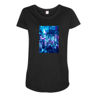 Tokyo Neon Night Synthwave Maternity Scoop Neck T-shirt | Artistshot