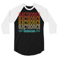 Vintage Electronics Technician Electrical Engineer Tech T Shirt 3/4 Sleeve Shirt | Artistshot