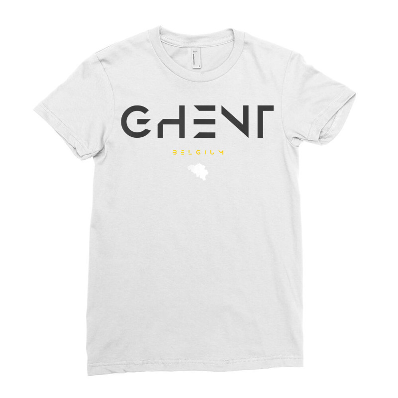 Ghent Belgium Tonal Type T Shirt Ladies Fitted T-Shirt by gehriglyssy | Artistshot