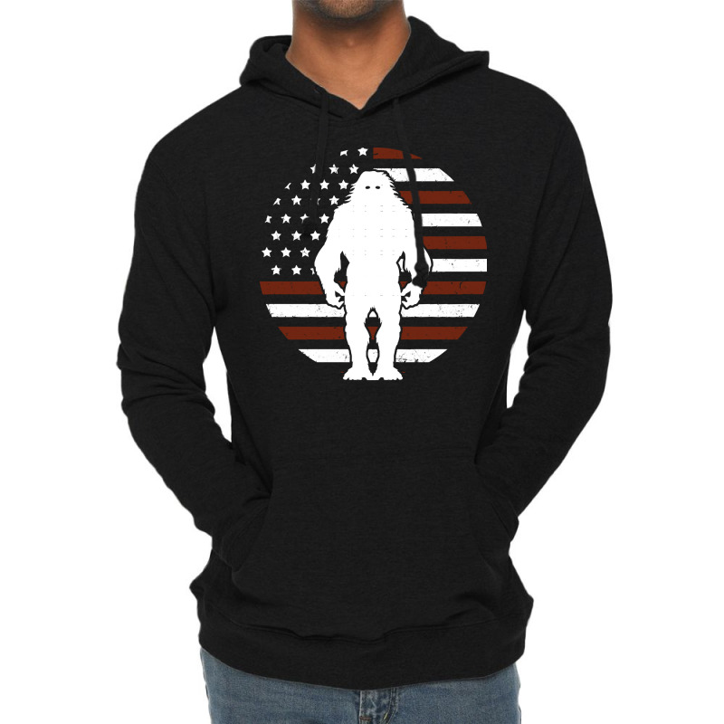 Bigfoot T Shirtbigfoot American Flag Flag 4th Of July T Shirt Lightweight Hoodie | Artistshot