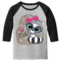 Cartoon Cat Cute Girl Youth 3/4 Sleeve | Artistshot