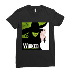 Wicked the Broadway Musical - Ladies Logo Vee Neck T-Shirt - Wicked