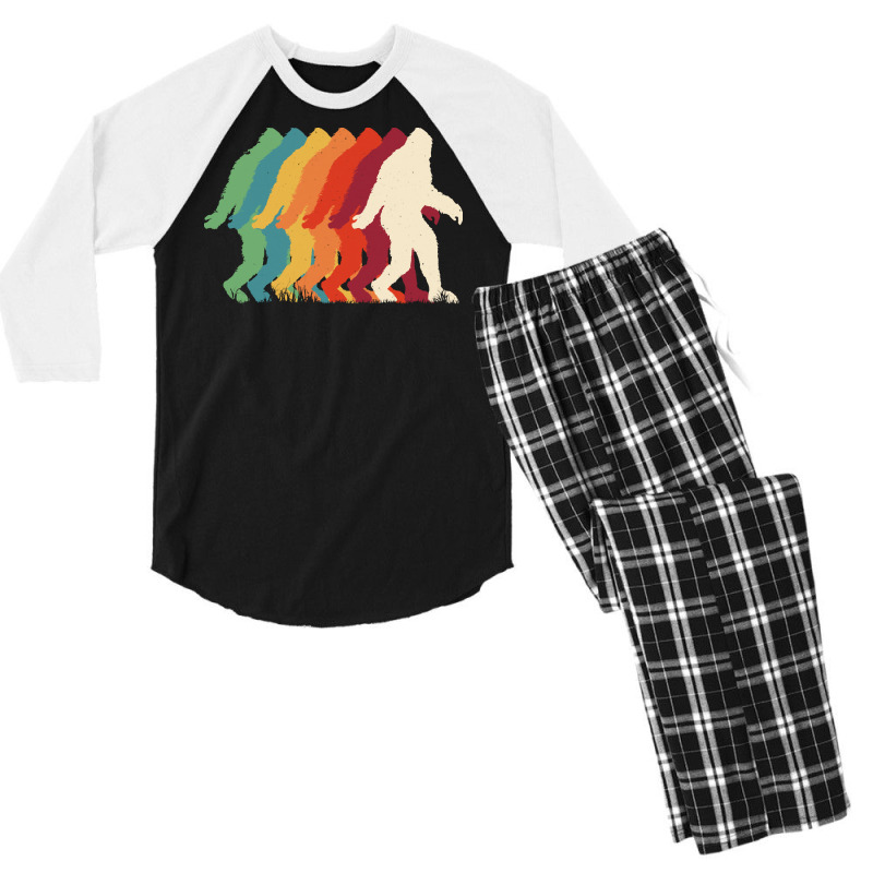 Bigfoot T Shirtbigfoot Retro T Shirt Men's 3/4 Sleeve Pajama Set | Artistshot