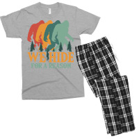 Bigfoot T Shirtbigfoot Retro Vintage   We Hide For A Reason T Shirt Men's T-shirt Pajama Set | Artistshot