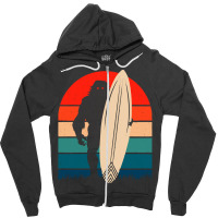 Bigfoot T Shirtbigfoot Surfing Retro Summer T Shirt Zipper Hoodie | Artistshot