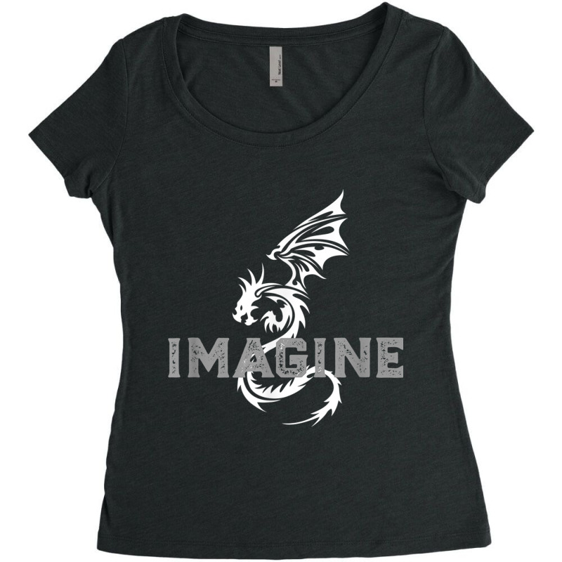 Cool Imagine Tattoo Dragon Vintage Women's Triblend Scoop T-shirt by HailieDesign | Artistshot