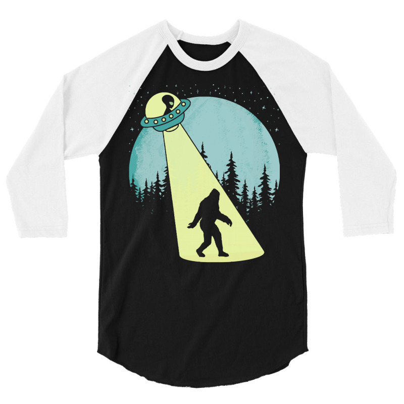 Bigfoot T Shirtbigfoot Ufo Abduction Full Moon T Shirt 3/4 Sleeve Shirt | Artistshot