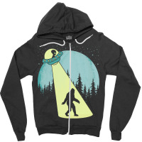 Bigfoot T Shirtbigfoot Ufo Abduction Full Moon T Shirt Zipper Hoodie | Artistshot