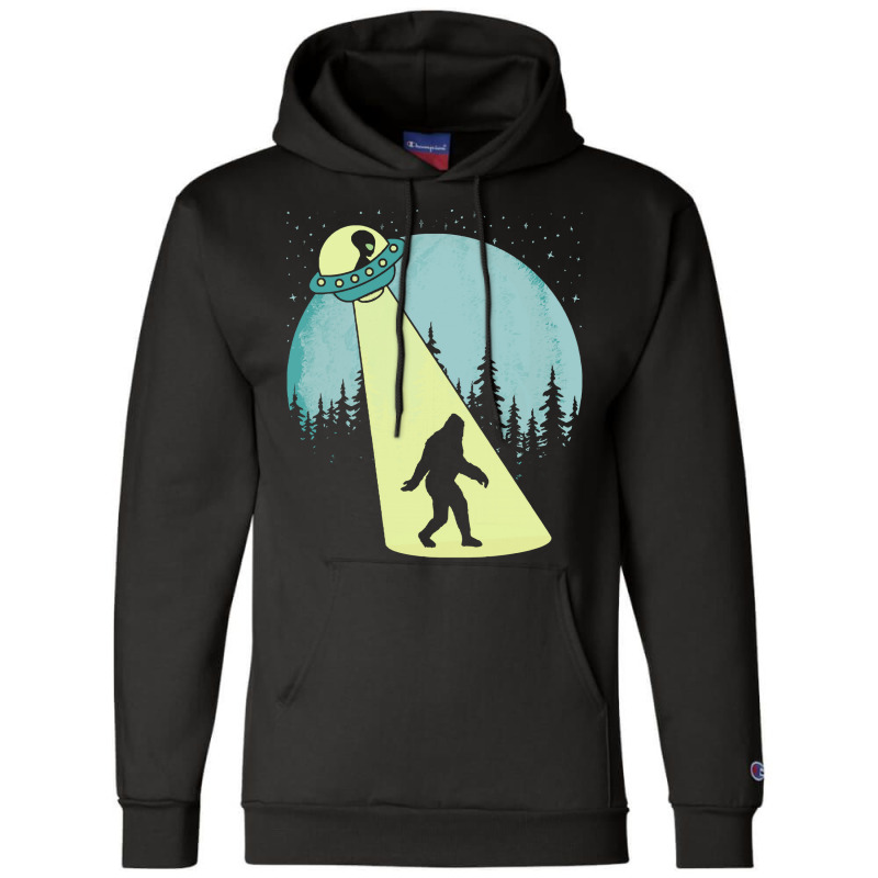 Bigfoot T Shirtbigfoot Ufo Abduction Full Moon T Shirt Champion Hoodie | Artistshot