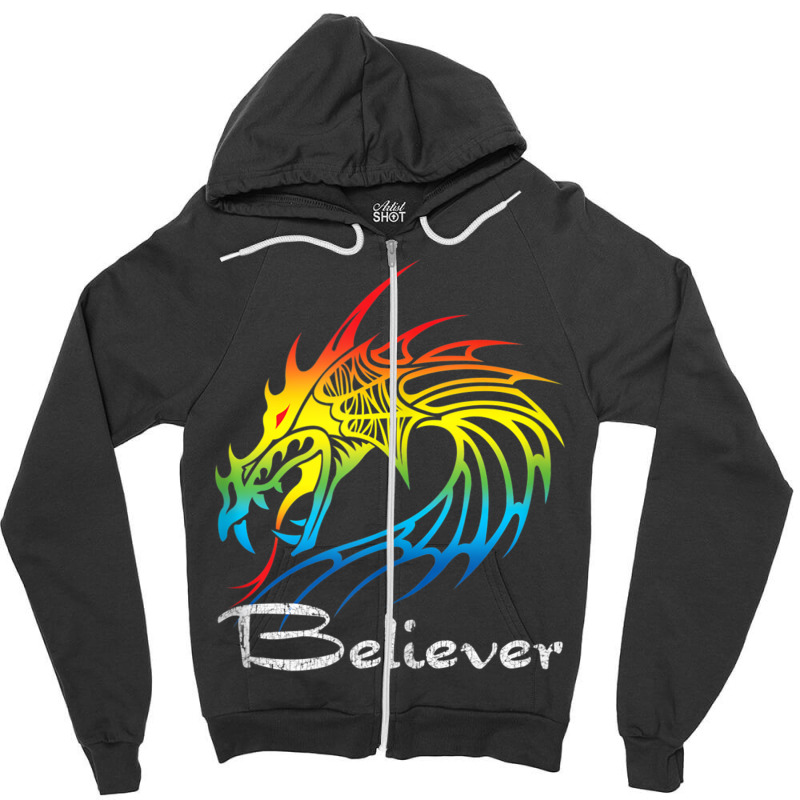 Dragon Believer Imagine This Gift For Dragon Fans Animations Character Zipper Hoodie by HailieDesign | Artistshot