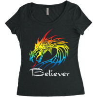 Dragon Believer Imagine This Gift For Dragon Fans Animations Character Women's Triblend Scoop T-shirt | Artistshot