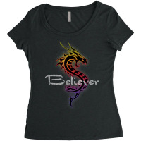 Dragon Believer Imagine This Gift For Dragon Fans Character Animae Women's Triblend Scoop T-shirt | Artistshot