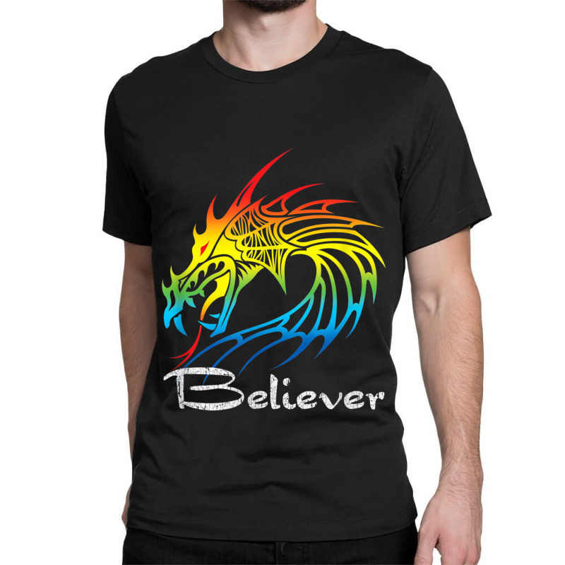 Dragon Believer Imagine This Gift For Dragon Fans Characters Cartoon G Classic T-shirt by HailieDesign | Artistshot