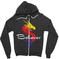 Dragon Believer Imagine This Gift For Dragon Fans Funny Women Zipper Hoodie | Artistshot