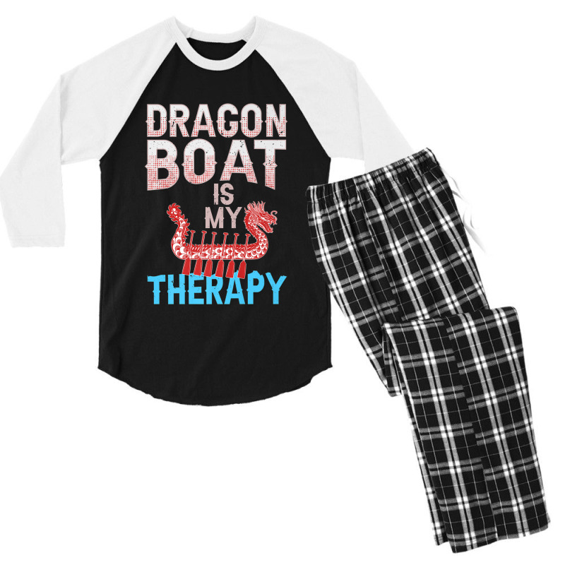 Dragon Boat Racing Festival Paddle Chinese Boating Art Character Men's 3/4 Sleeve Pajama Set by HailieDesign | Artistshot