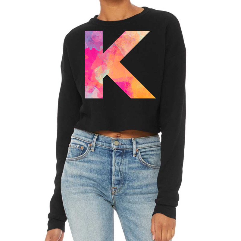 Custom Water Color Multicolor Alpabet Monogram Letter K Cropped Sweater By  Custom-designs - Artistshot