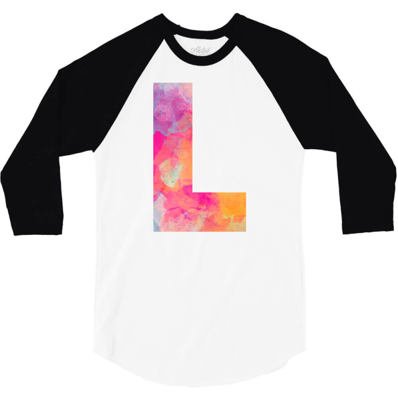 Custom Water Color Multicolor Alpabet Monogram Letter L 3/4 Sleeve Shirt By  Custom-designs - Artistshot