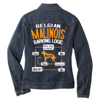 Belgian Malinois Bark Logic T Shirt Ladies Denim Jacket | Artistshot