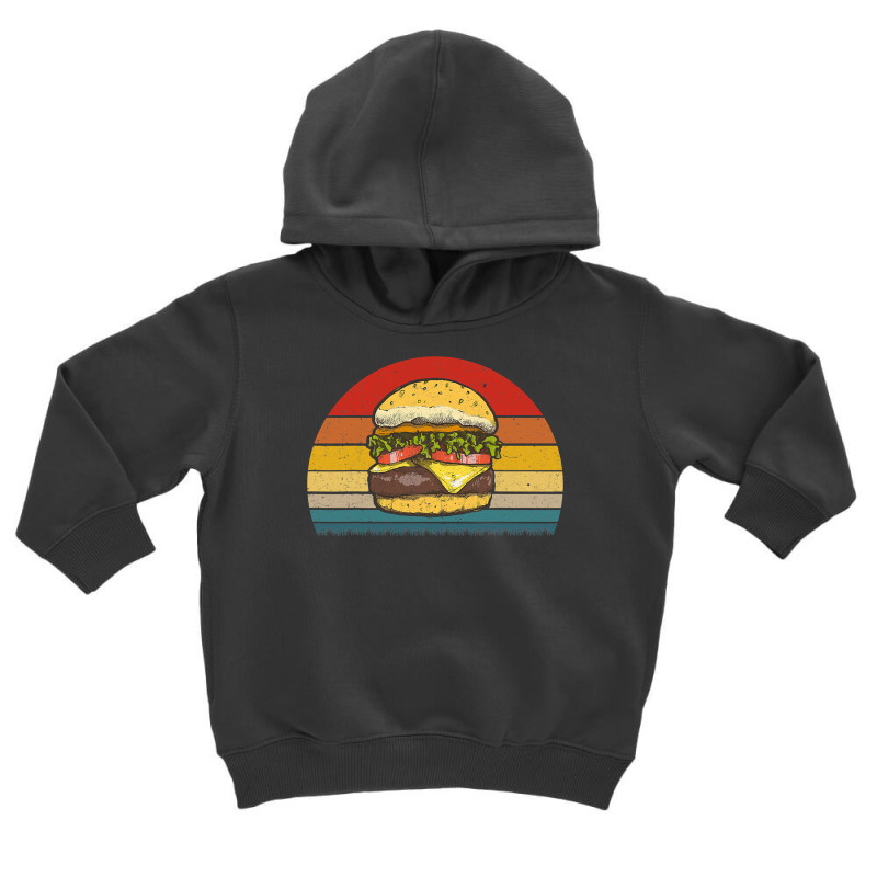 Retro Vintage Cheeseburger Design Costume Hamburger Lovers T Shirt Toddler Hoodie | Artistshot