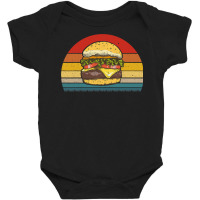 Retro Vintage Cheeseburger Design Costume Hamburger Lovers T Shirt Baby Bodysuit | Artistshot