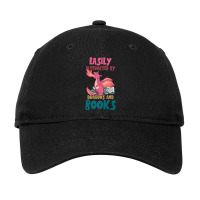 Easily Distracted By Dragon And Books Funny Dragon Designs Gift Men Adjustable Cap | Artistshot