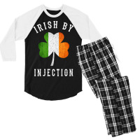 Womens Funny Irish By Injections   St Patricks Day Gift Vneck Men's 3/4 Sleeve Pajama Set | Artistshot