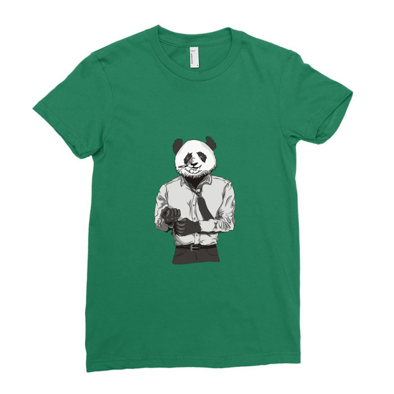 The Angry Panda Ladies Fitted T-Shirt by kincobandeng | Artistshot