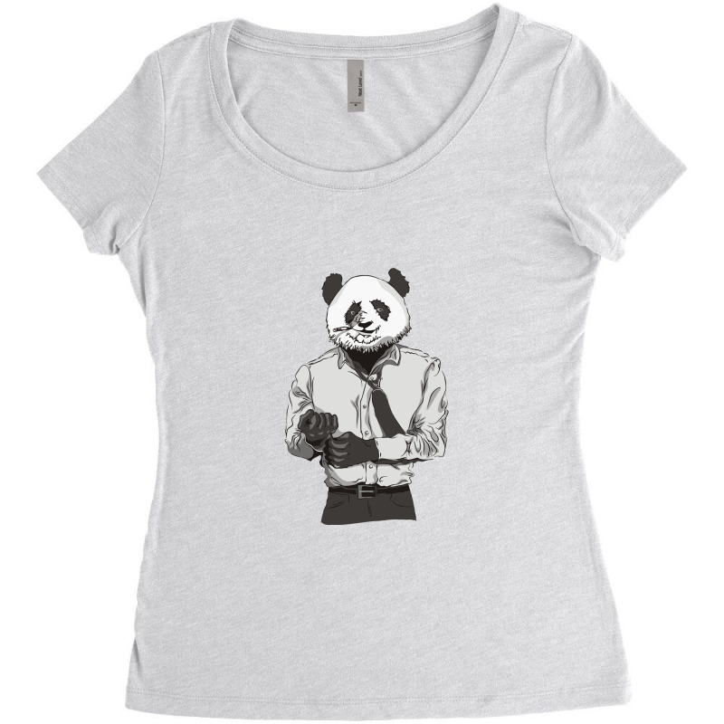 The Angry Panda Women's Triblend Scoop T-shirt by kincobandeng | Artistshot