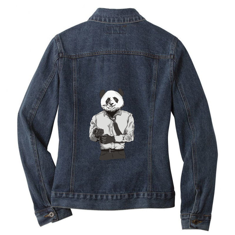 The Angry Panda Ladies Denim Jacket by kincobandeng | Artistshot