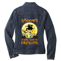 Halloween Costumes Witch Dragon Brooms Are For Amateurs Characters Car Ladies Denim Jacket | Artistshot